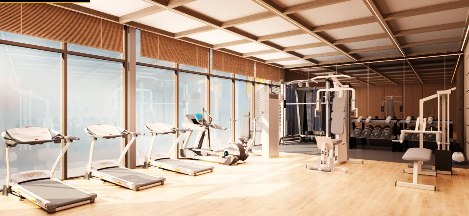 Golden Crown Residence gym room, artist's impression
