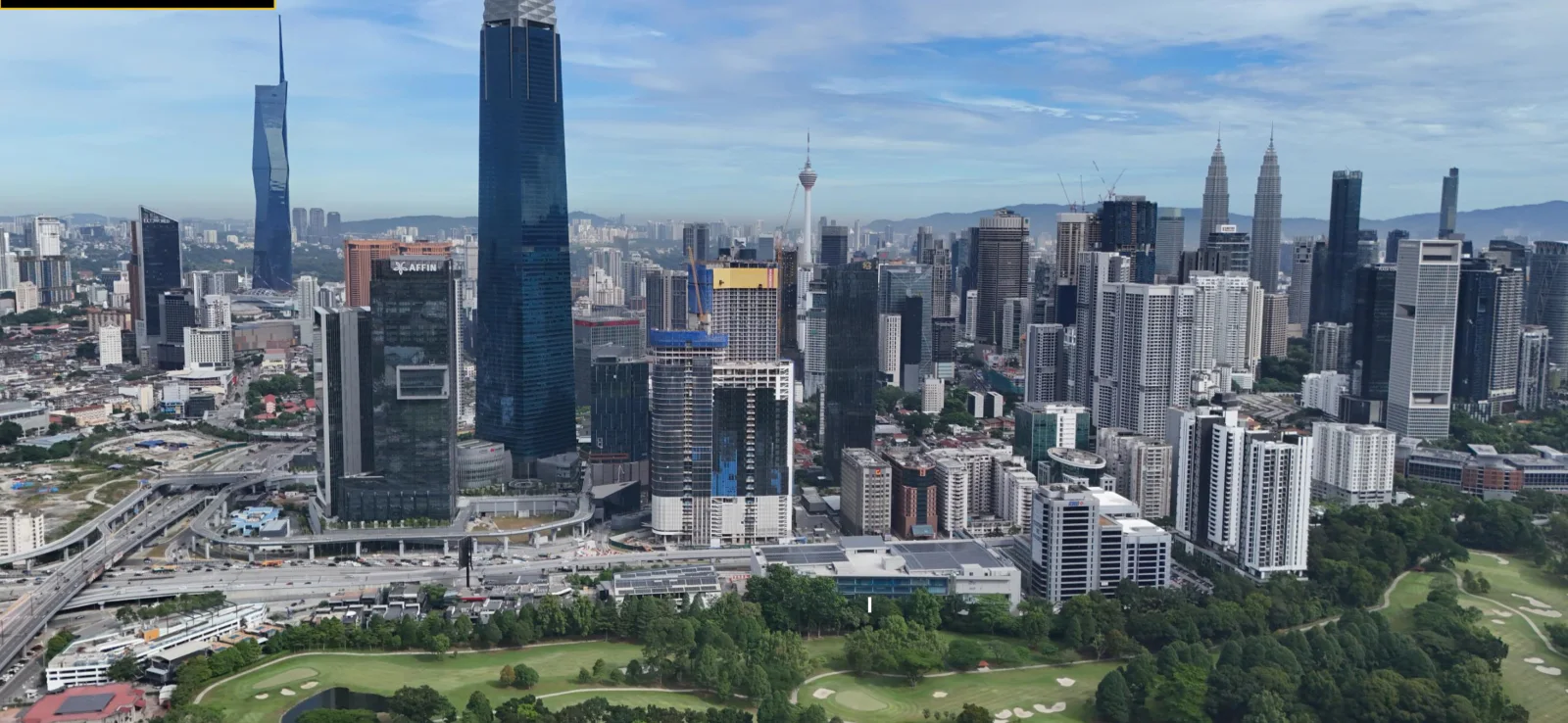 Golden Crown Residence day view over KL toward Merdeka 118 and KLCC, artist's impression