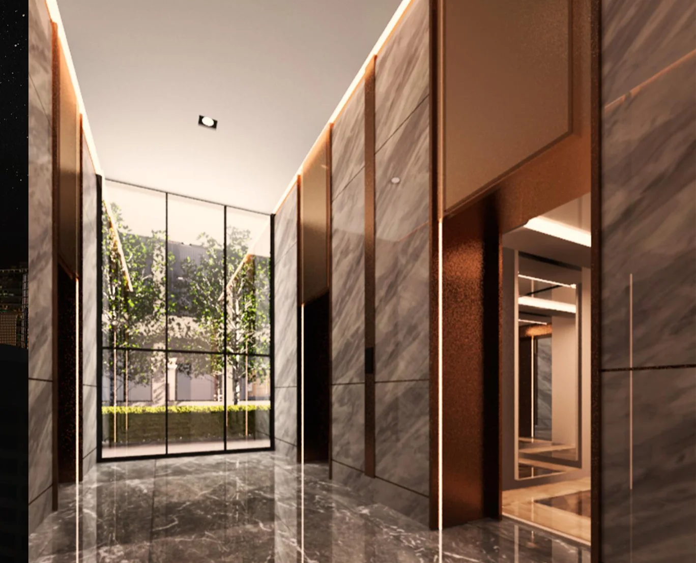 Golden Crown Residence lift lobby, artist's impression
