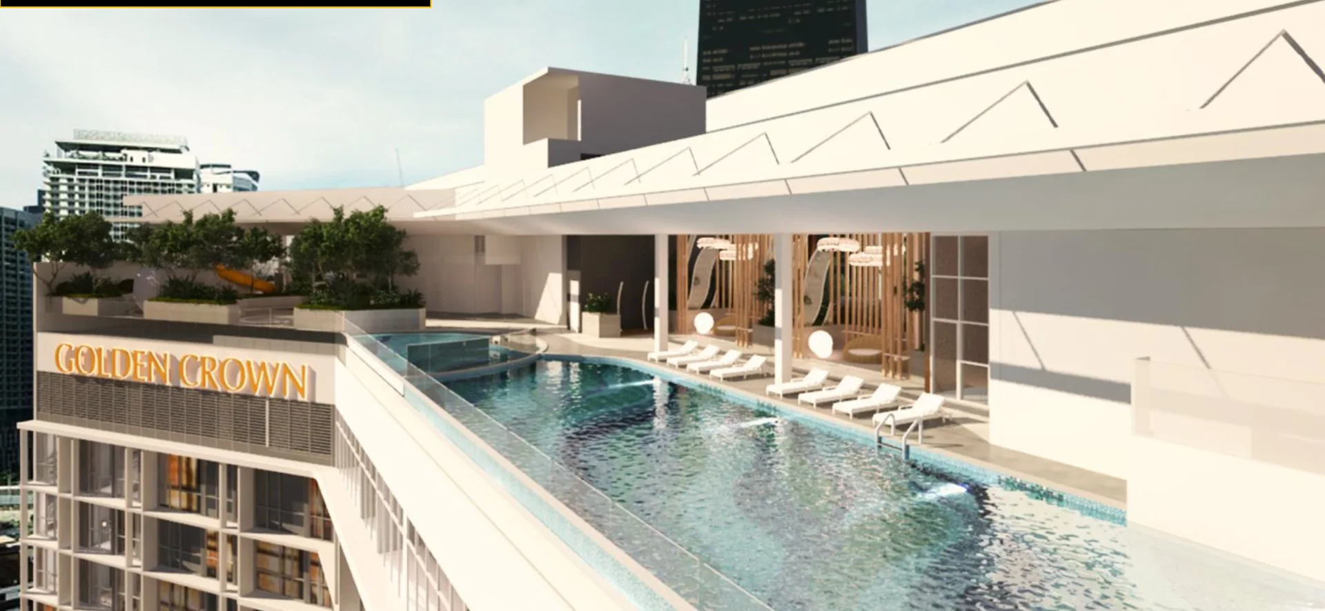 Golden Crown Residence infinity pool on Level 58 overlooking the KL skyline, artist's impression